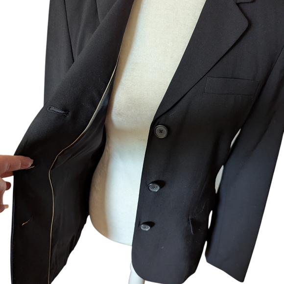 Banana Republic Wool Black Career Office Siren Classic Blazer Sz 8 - Picture 4 of 11